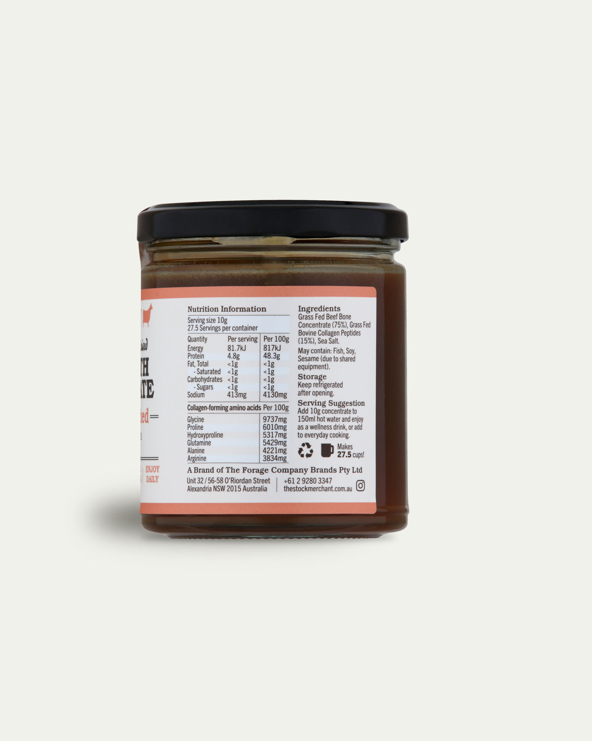 Concentrated Beef Bone Broth - Collagen Enriched