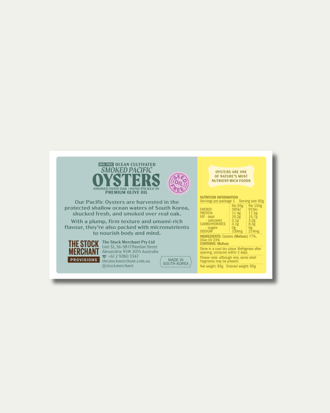 Ocean Cultivated Smoked Pacific Oysters