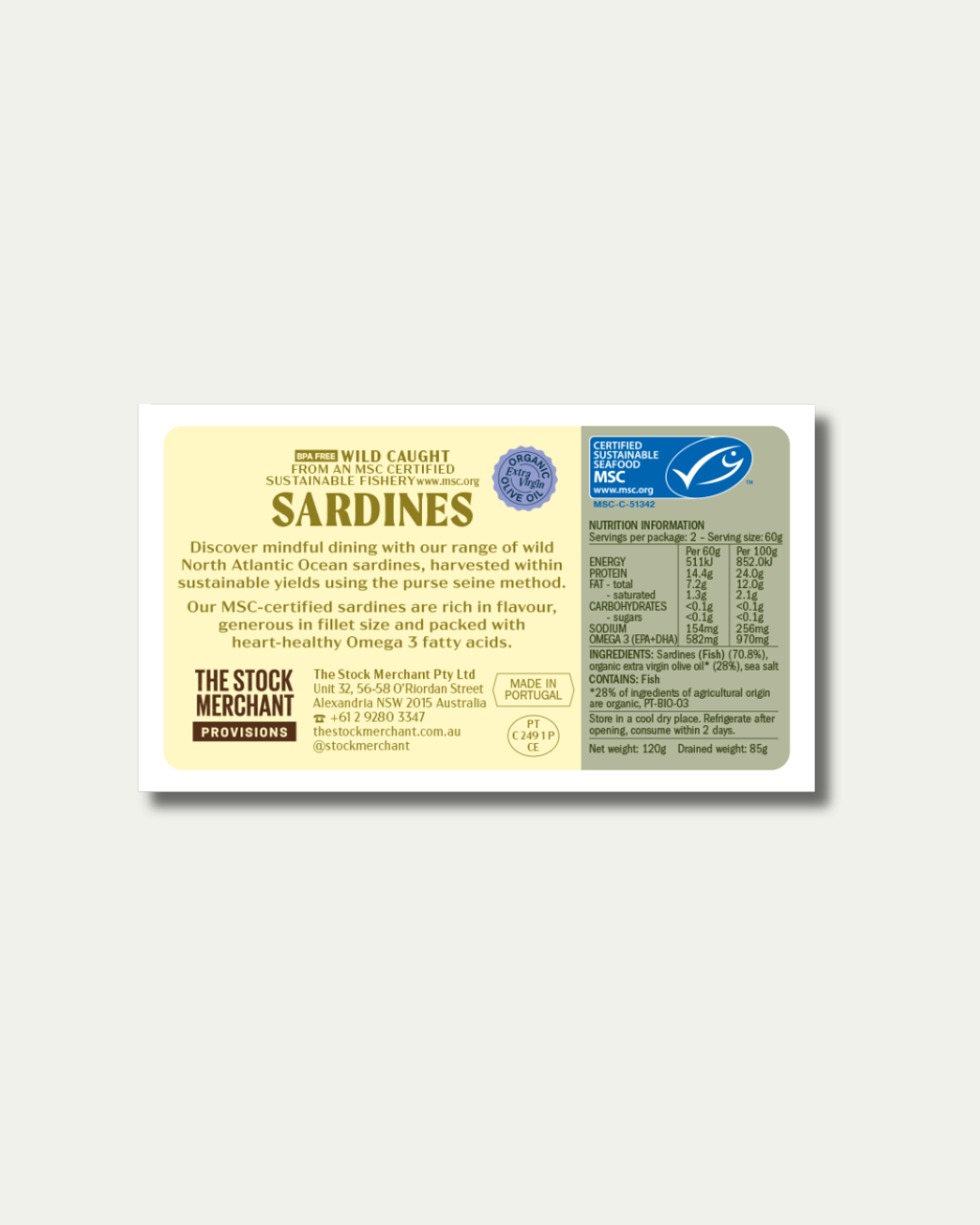 MSC Sardines in Organic EVOO