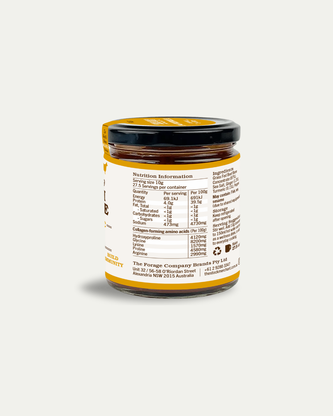 Concentrated Beef Bone Broth - Ginger & Turmeric