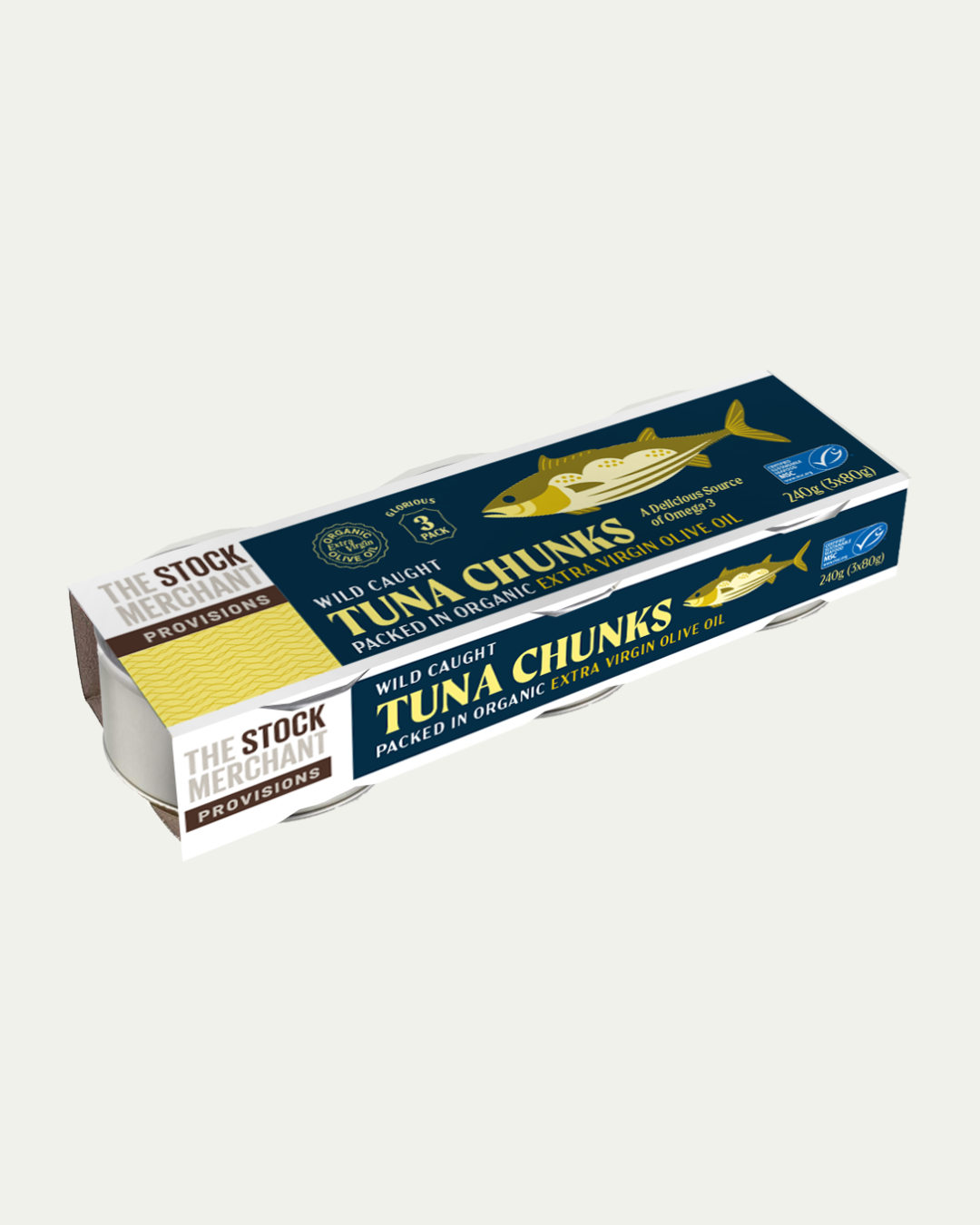 MSC Tuna Chunks in Organic EVOO 3 x 80g Tin
