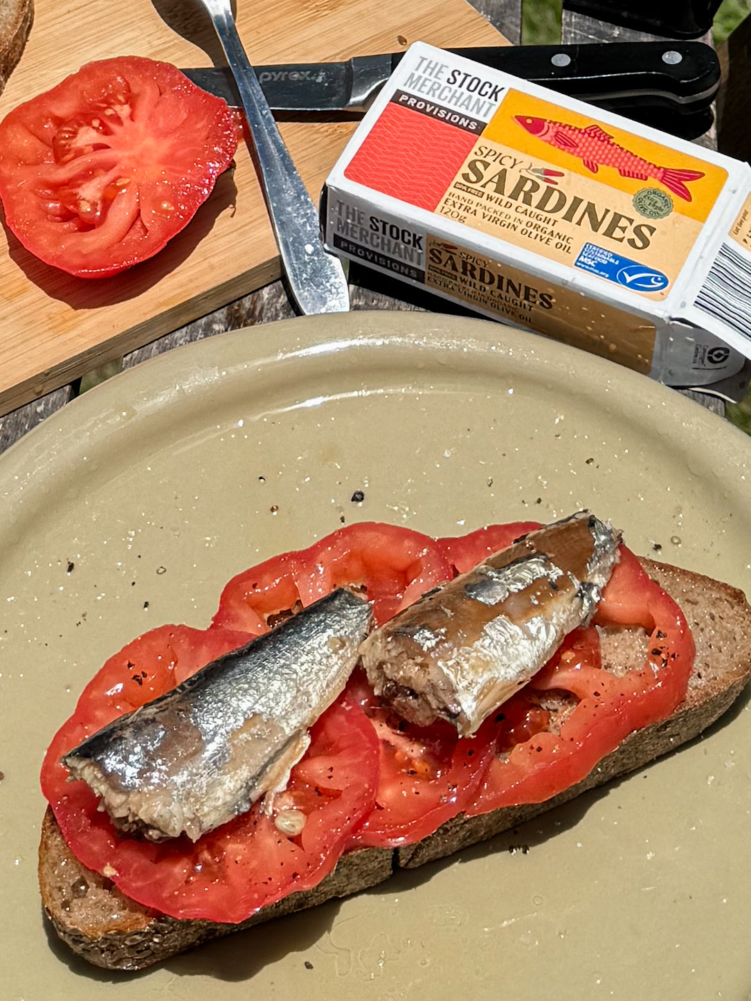 Wild Spicy Sardines in Organic EVOO by The Stock Merchant - On toast