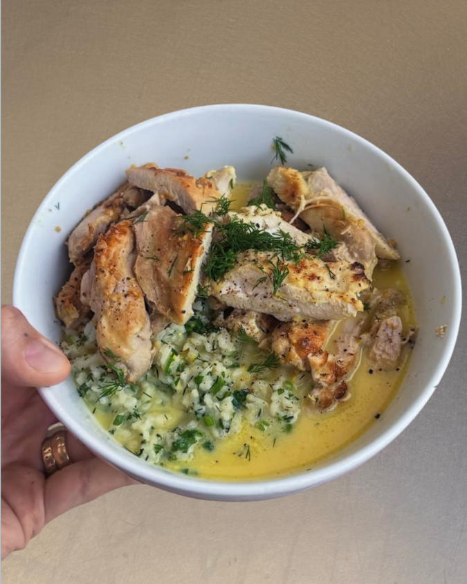 Garlicky Mustard Chicken & Zingy Bone Broth