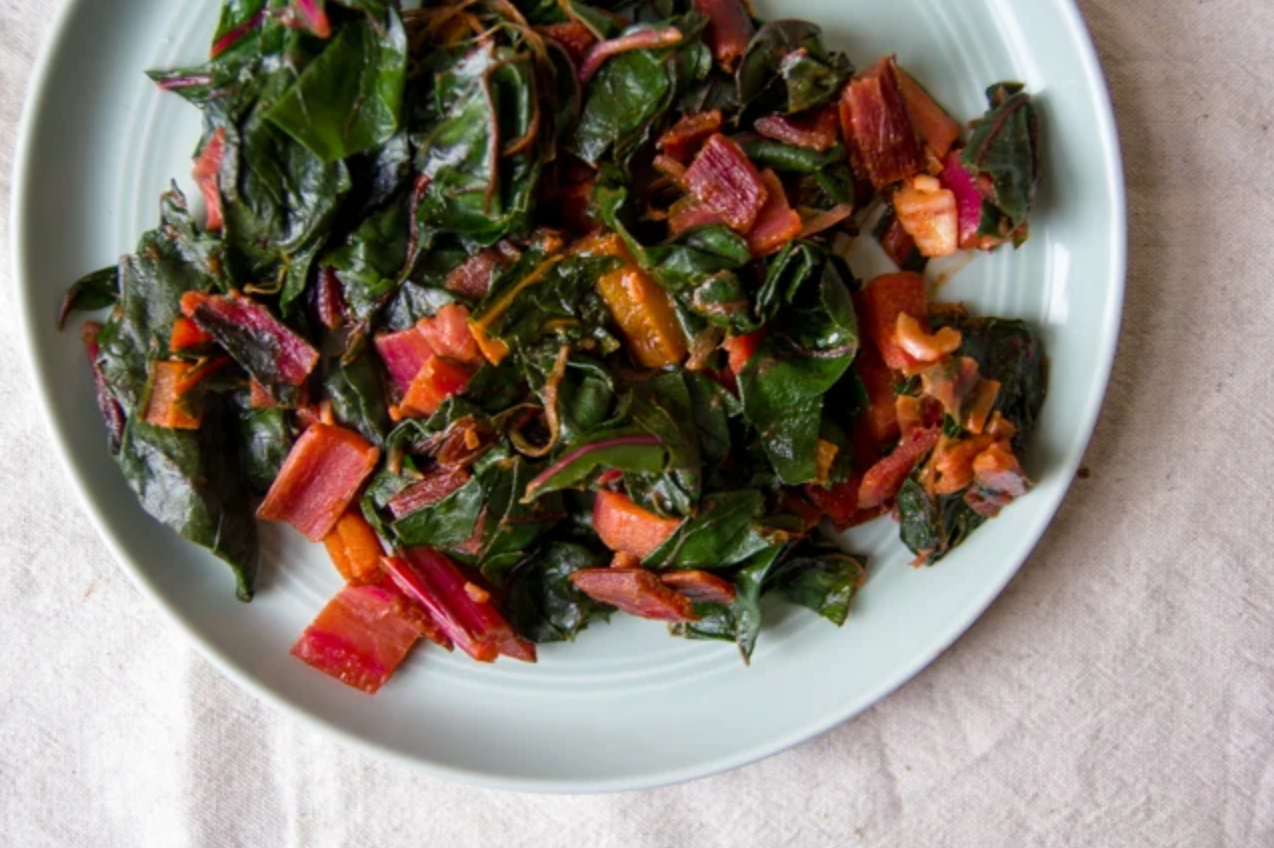 Garlicky Rainbow Chard with Lemon and Parmesan