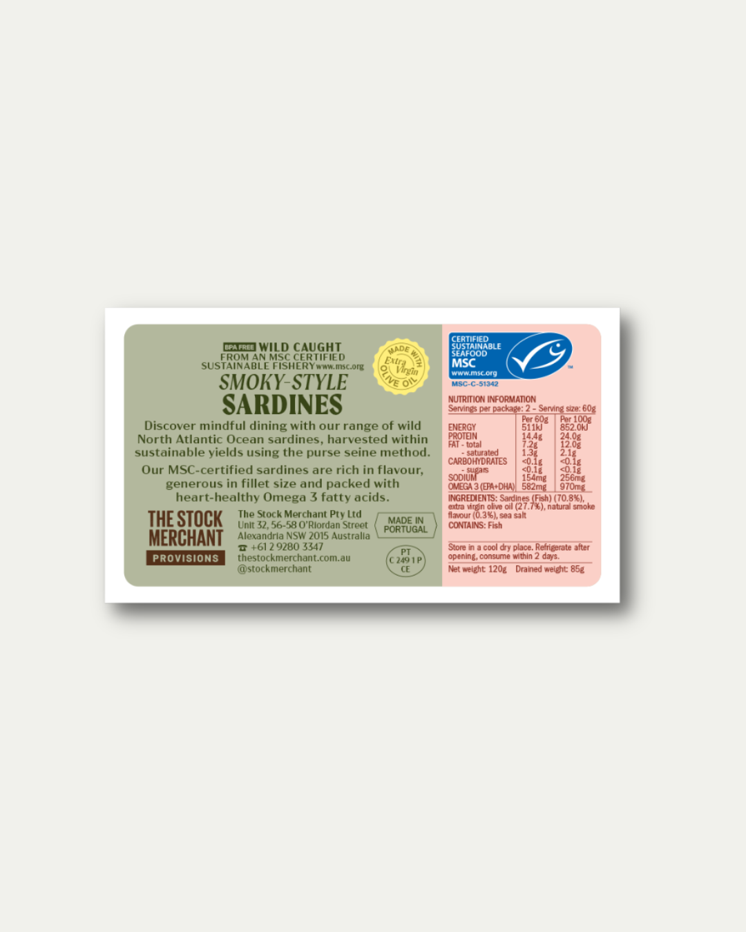 MSC Smoky-Style Sardines in Organic EVOO